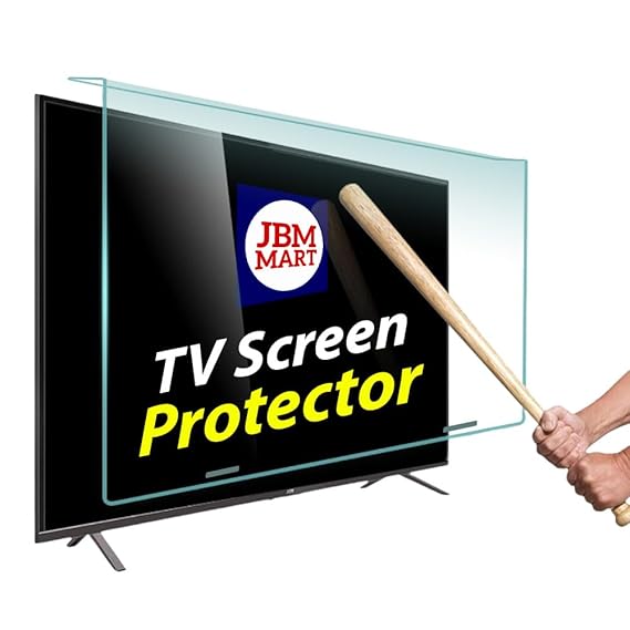 Jbm Mart 50 Inch Tv Screen Protector - Tempered Glass Guard, 9h Hardness, Anti-glare, Crystal Clear